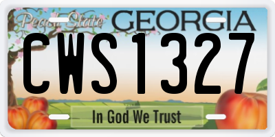 GA license plate CWS1327