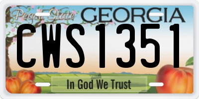 GA license plate CWS1351