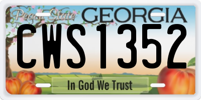 GA license plate CWS1352