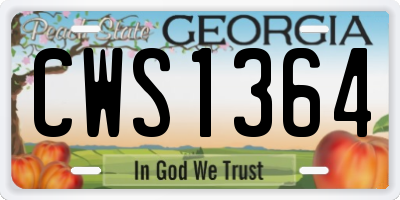 GA license plate CWS1364