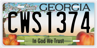 GA license plate CWS1374