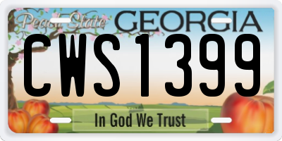 GA license plate CWS1399