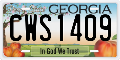 GA license plate CWS1409