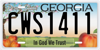 GA license plate CWS1411