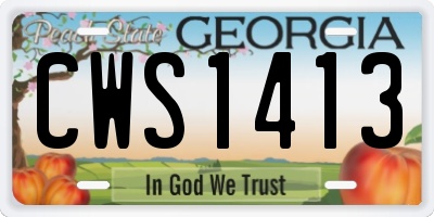 GA license plate CWS1413