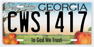 GA license plate CWS1417