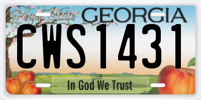 GA license plate CWS1431