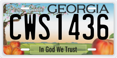 GA license plate CWS1436