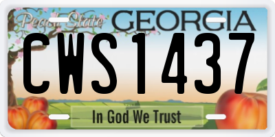 GA license plate CWS1437