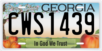 GA license plate CWS1439