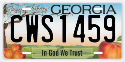 GA license plate CWS1459