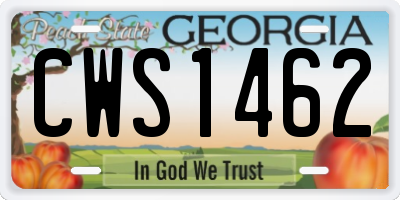 GA license plate CWS1462