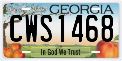 GA license plate CWS1468