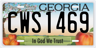 GA license plate CWS1469