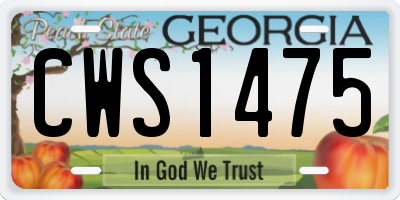 GA license plate CWS1475