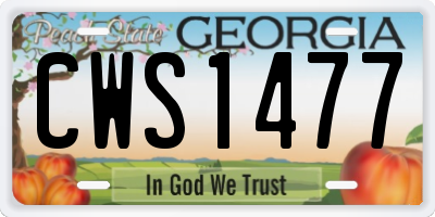 GA license plate CWS1477