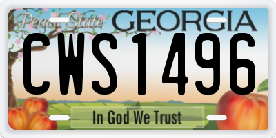 GA license plate CWS1496