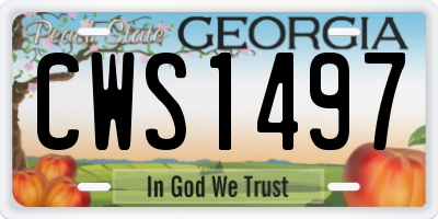 GA license plate CWS1497