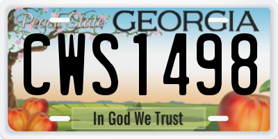 GA license plate CWS1498