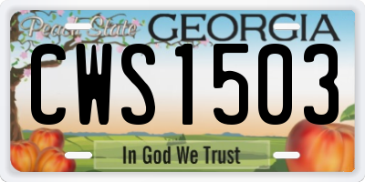 GA license plate CWS1503