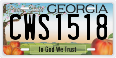 GA license plate CWS1518
