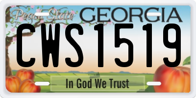 GA license plate CWS1519
