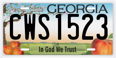 GA license plate CWS1523