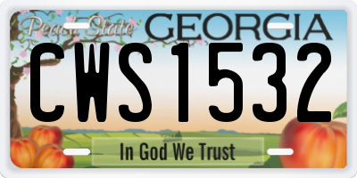 GA license plate CWS1532