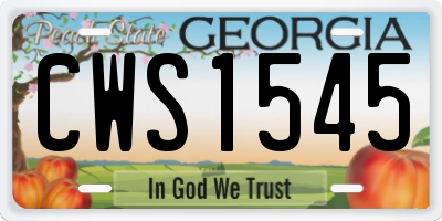 GA license plate CWS1545