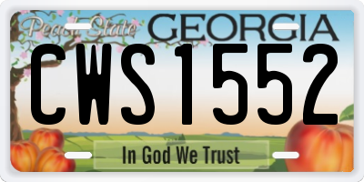 GA license plate CWS1552