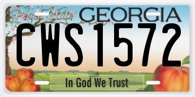 GA license plate CWS1572
