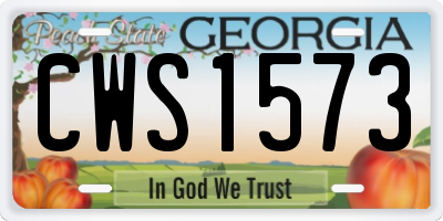 GA license plate CWS1573