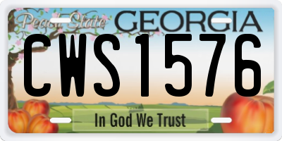 GA license plate CWS1576