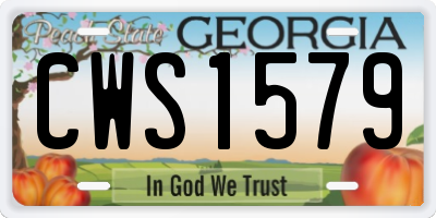 GA license plate CWS1579