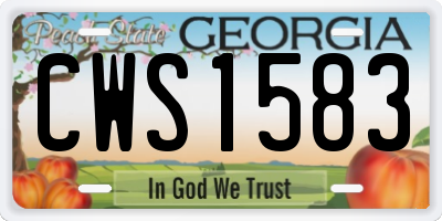 GA license plate CWS1583