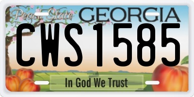 GA license plate CWS1585