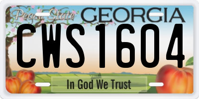 GA license plate CWS1604