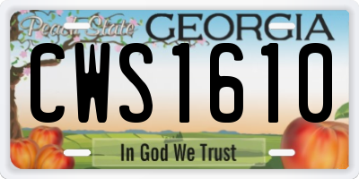 GA license plate CWS1610