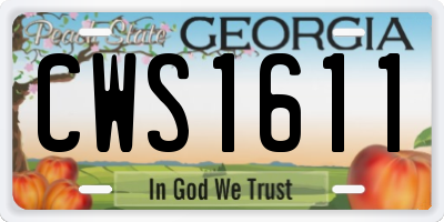 GA license plate CWS1611