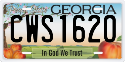 GA license plate CWS1620