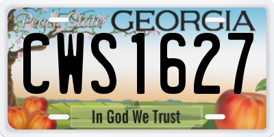 GA license plate CWS1627