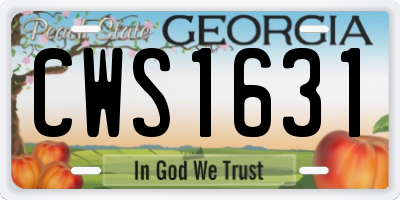 GA license plate CWS1631