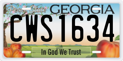 GA license plate CWS1634