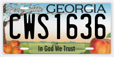 GA license plate CWS1636