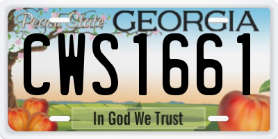 GA license plate CWS1661
