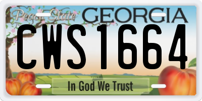 GA license plate CWS1664