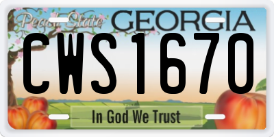 GA license plate CWS1670