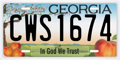 GA license plate CWS1674