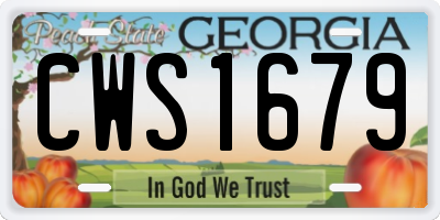 GA license plate CWS1679