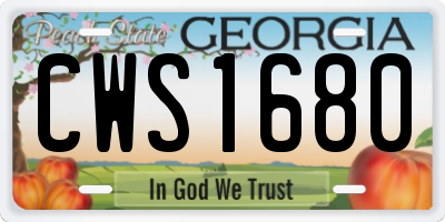 GA license plate CWS1680